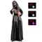 Costway 6ft Halloween Animatronics Standing Witch Talking Animated Wicked Witch with Light Up Eyes & Magical Ball Sound Activated